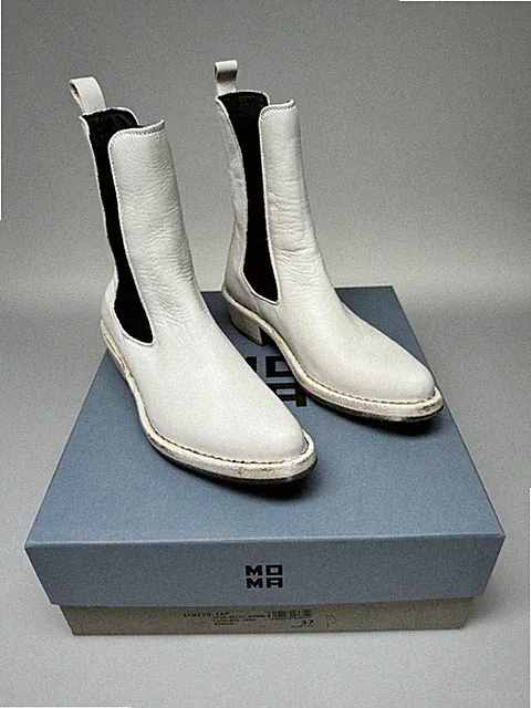 Damen Stiefeletten MOMA 1CW228 Capalbio Wash Avorio n. 37 Leder Elfenbeinfarben