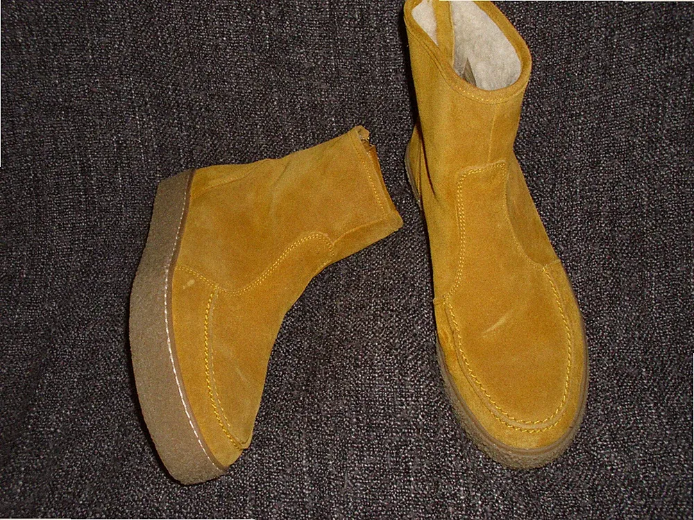Damen Stiefeletten Schuhe ~Chelsea CA SHOTT COPENHAGEN Gr EU 40 gefüttert gelb