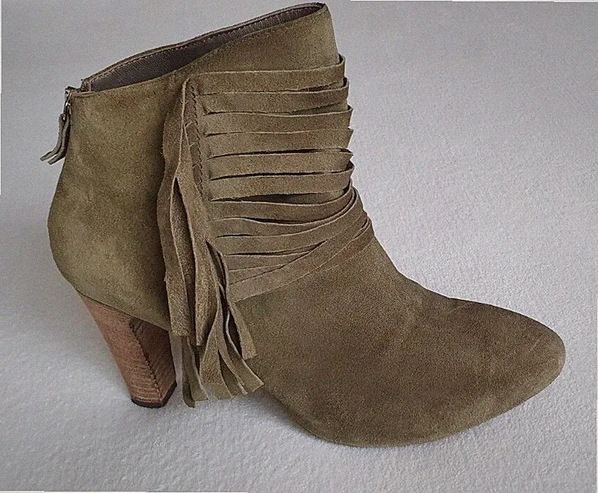 Damen Stiefeletten Stiefel Cowboy 🤎VIC MATIE🤎39 oliv grün braun Fransen NEUw