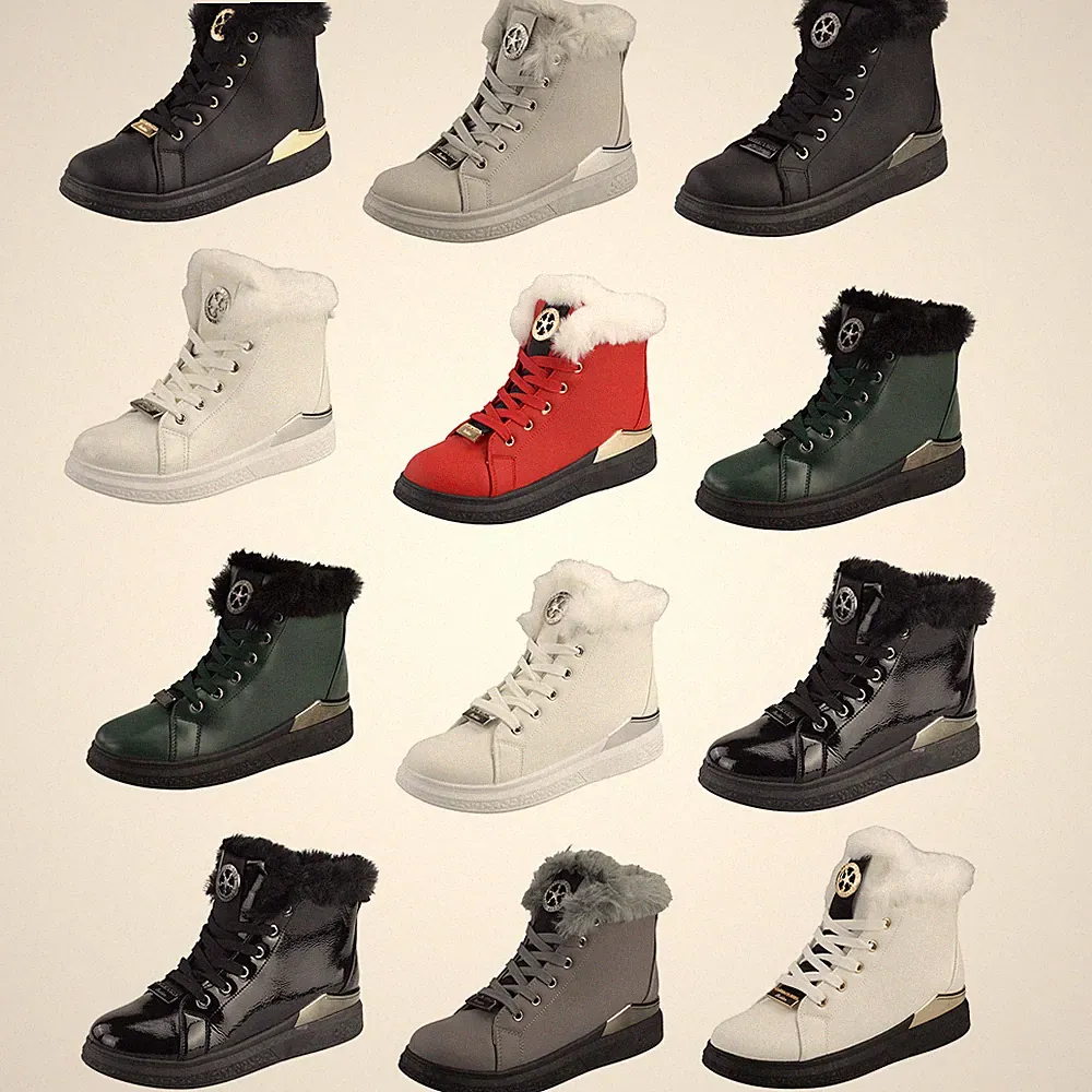 Damen Stiefeletten Winter Sneaker High Warm Gefütterte Freizeit Schuhe Boots