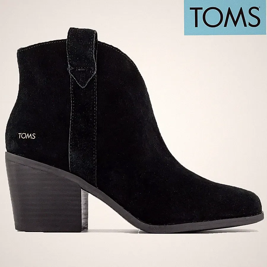 DAMEN TOMS LEDER SMART CHELSEA KNÖCHEL BIKER COWBOY BLOCKABSATZ STIEFEL SCHUHE GRÖSSE