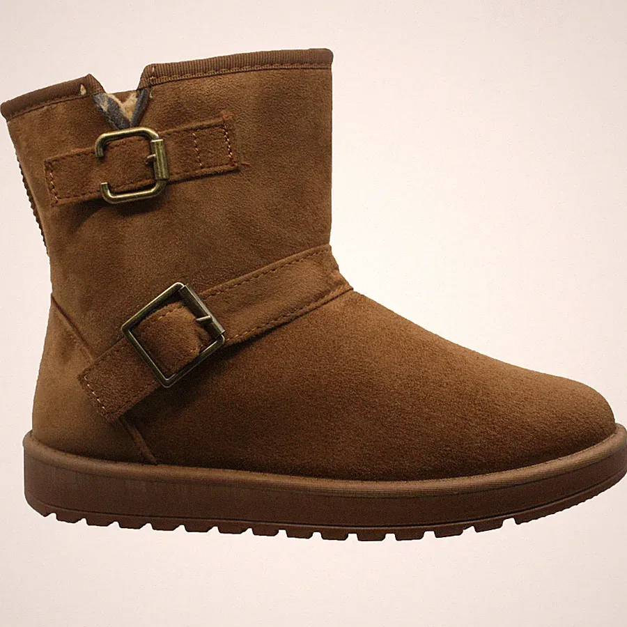DAMEN WARM KUSCHEL SCHNEE WINTER THERMO GRIFF SOHLE FELL KNÖCHEL FLACHE STIEFEL GRÖSSE