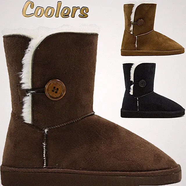 DAMEN WARM WINTER NUGG SCHNEE THERMO FELL GEFÜTTERTER KNÖCHEL FLACHE STIEFEL GRÖSSE