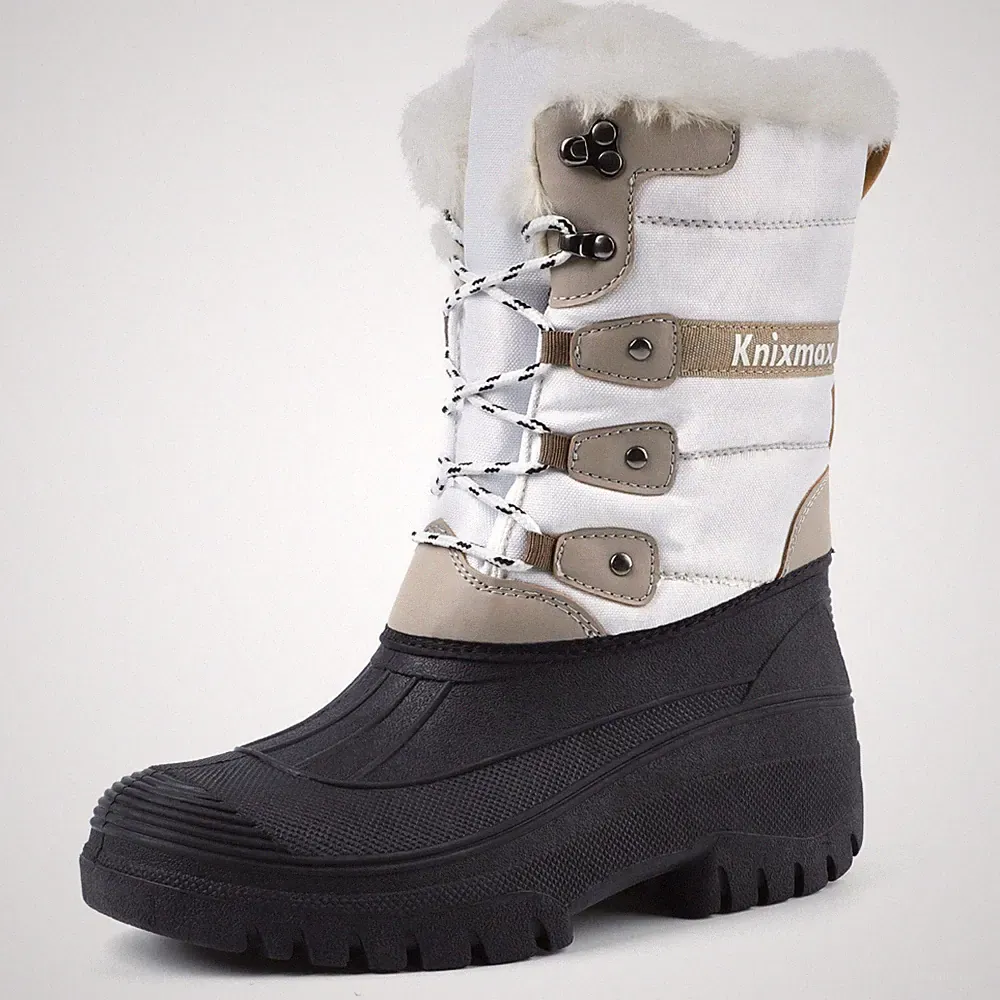 Damen WarmBoots Stiefeletten Stiefel Winterschuhe Gefütterte Schuhe Schnür-Booty