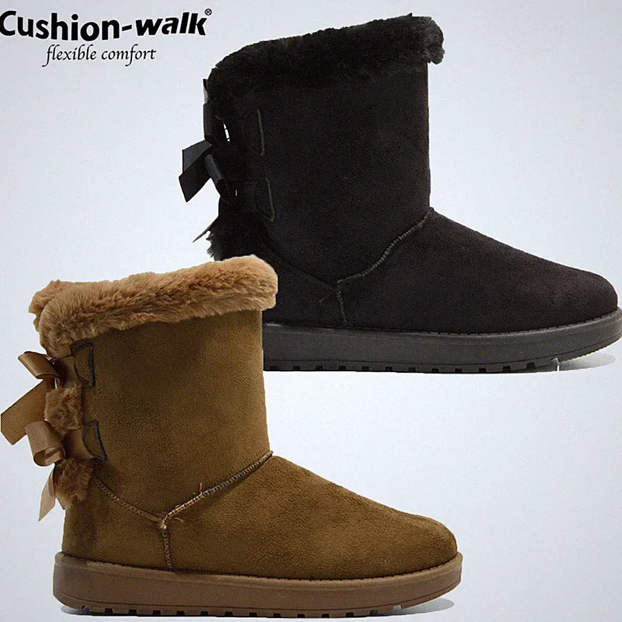 DAMEN WARME WINTERSTIEFEL KUSCHELIG SCHNEE THERMO FELL GEFÜTTERT STIEFELETTE FLACH BOOTIES GRÖSSE