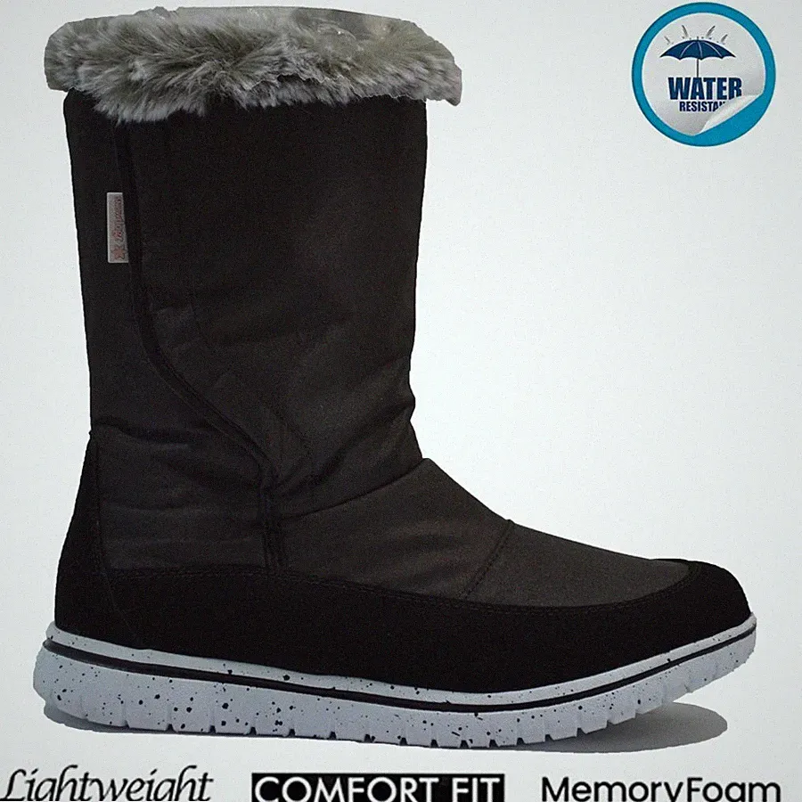 DAMEN WASSERABWEISEND MEMORY FOAM SCHNEE WINTER WARM FELLLINIE KOMFORT STIEFELETTEN