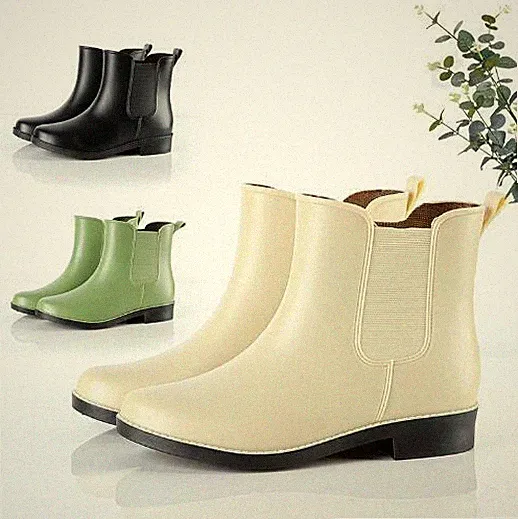 Damen Wasserdicht Regenstiefel Garten Küche Stiefeletten Gummistiefel Rutschfest