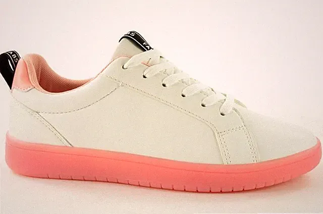 Damen Weiß Mode Turnschuhe Fabulous Fabs Freizeit Schnürschuhe Komfort Schuhe Sneaker