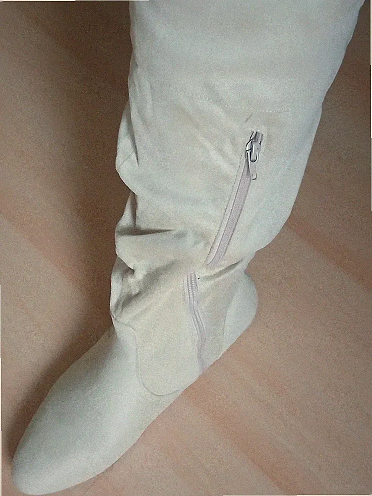 Damen Weitschaftstiefel Größe 43 helles Beige, Natur, bequem und stylisch