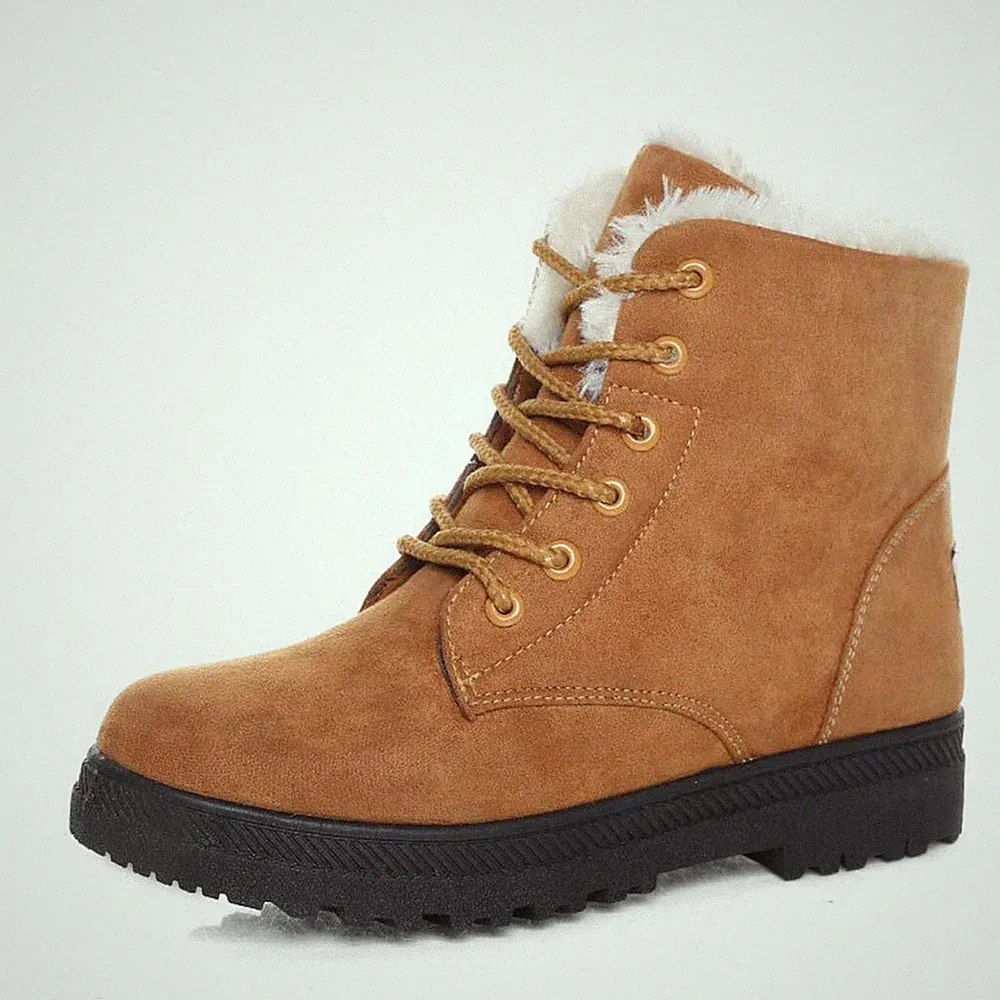 Damen Winter Schneeschuhe Warm Stiefel Winter Stiefeletten Flache Schuhe DE
