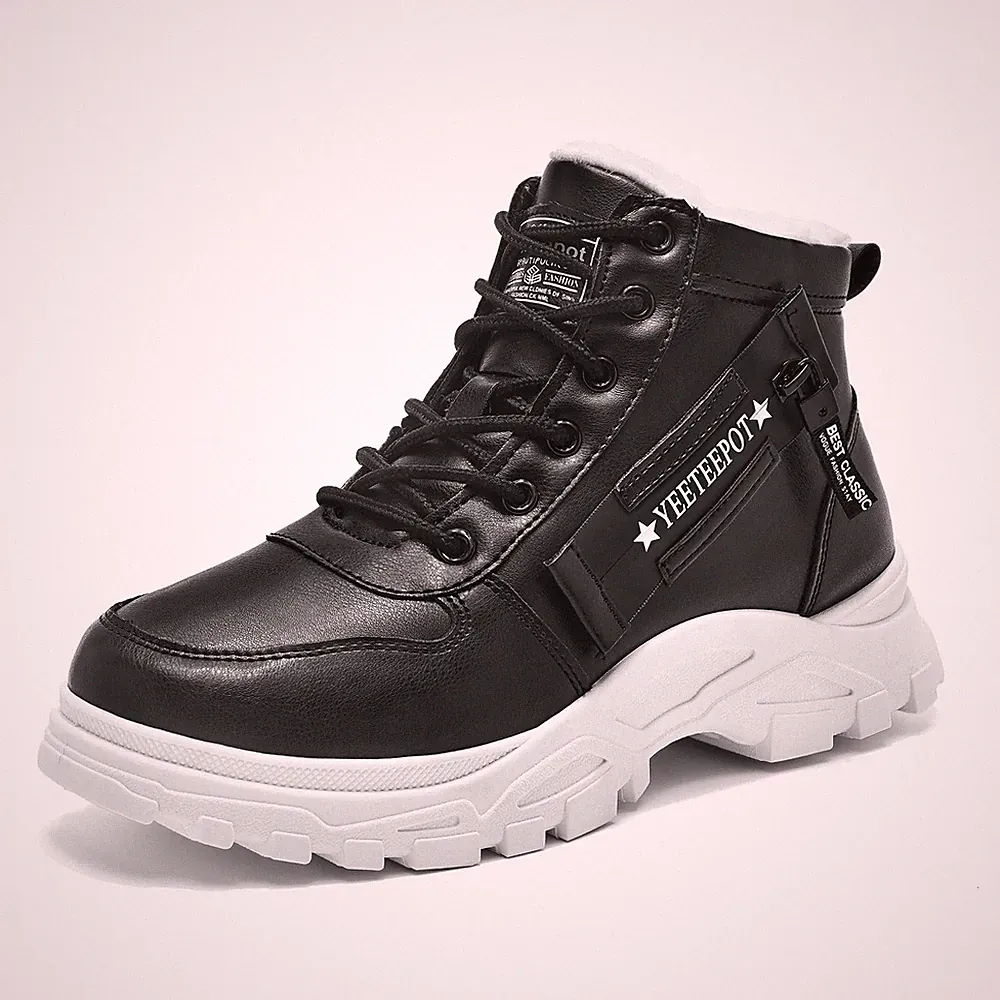 Damen Winterstiefel Warm Winterschuhe BSchwarz 41 EU = Etikett 42