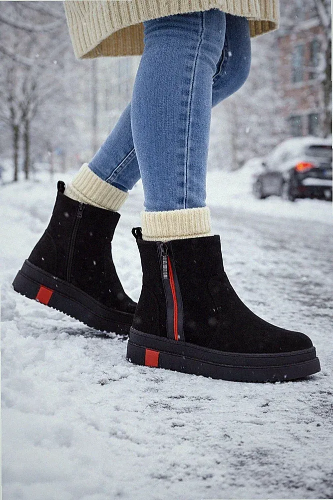 Damen-Winterstiefeletten Slipper Fell gefüttert Größe 3 bis 7 UK DAMEN WARM STIEFEL