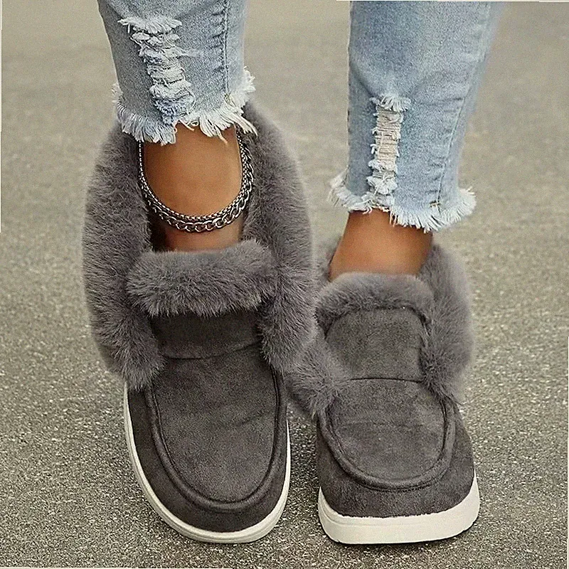 Damen Winterstiefeletten Warm Gefüttert Plüsch Schuhe Bequem Kuschelig Outdoor