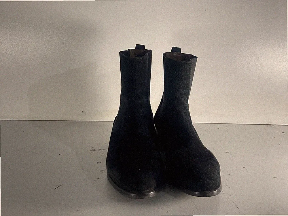 Damenschuhe gebraucht schwarz Wildleder Chelsea Stiefeletten zum Überziehen Größe 4 (37) Schuhe -A94