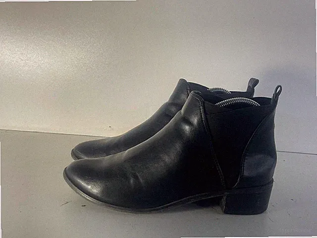 Damenschuhe Größe 9 (42) gebraucht schwarz Kunstleder Chelsea Stiefeletten -A27