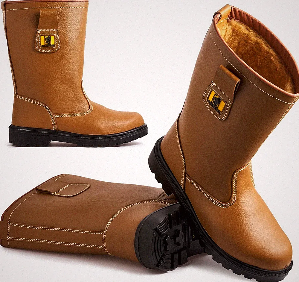 Damenschuhe Leder Sicherheit Stahlkappe Arbeit Kalb Rigger Biker-Stiefel Größe