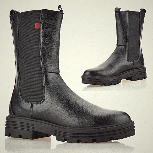 Damenschuhe mittelhoher Blockabsatz Memory Foam Wandern Chelsea-Stiefeletten Biker Größe