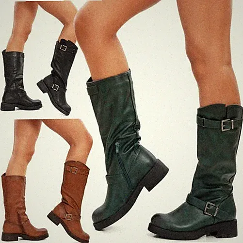 Damenstiefel Biker Boots Motorradfahrer Casual Gepolstert Winter TOOCOOL YG883