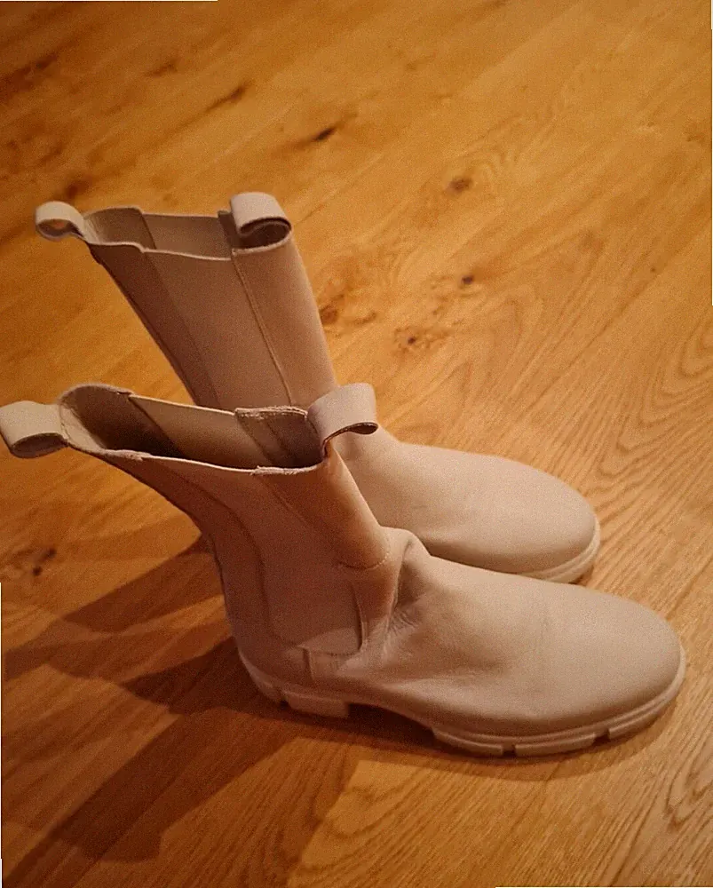 Damenstiefel Gr. 41 Farbe: Elfenbeinfarbig