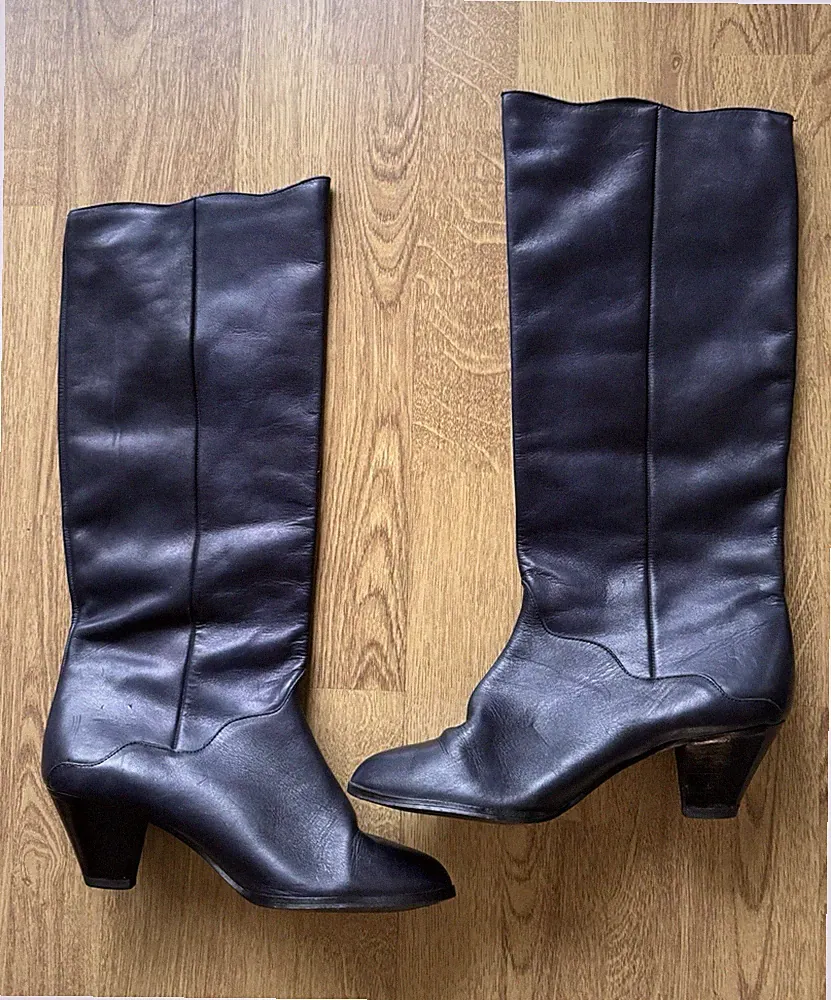 Damenstiefel, Leder, 40, gebraucht, dunkelblau, sehr guter Zustand ￼