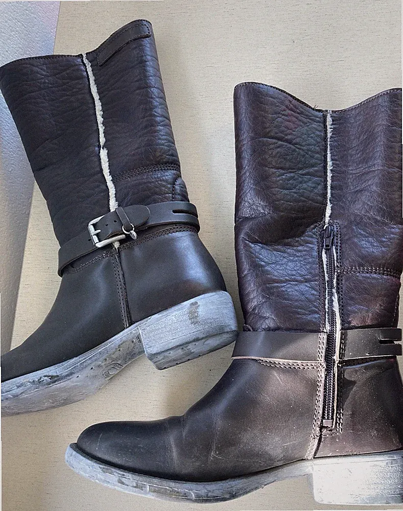 Damenstiefel Winterstiefel Lavorazione Gr. 38 Mittelbraun warm gefüttert
