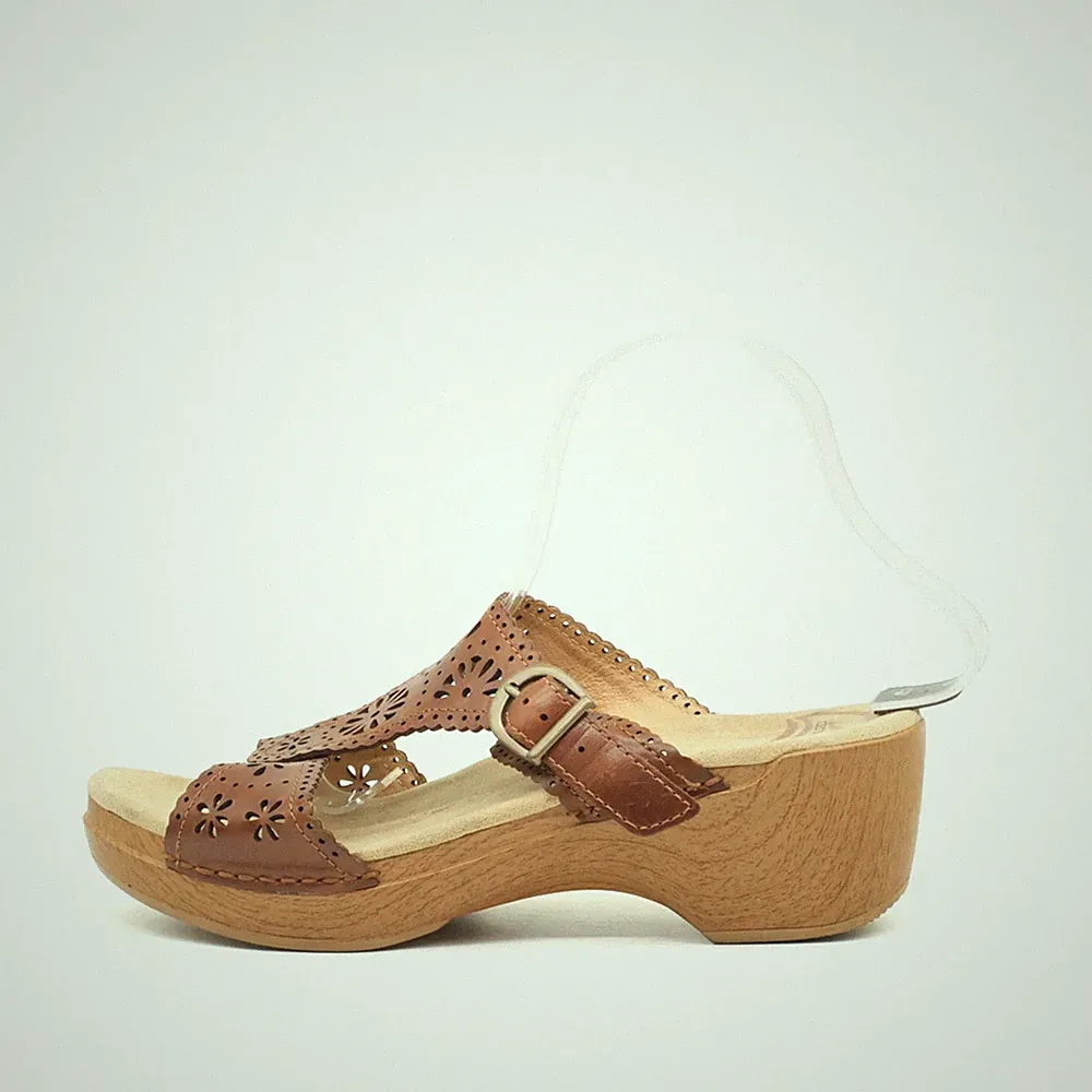Dansko Damen Sandale EU 40 Holzsohle Retro Braun Sandalen