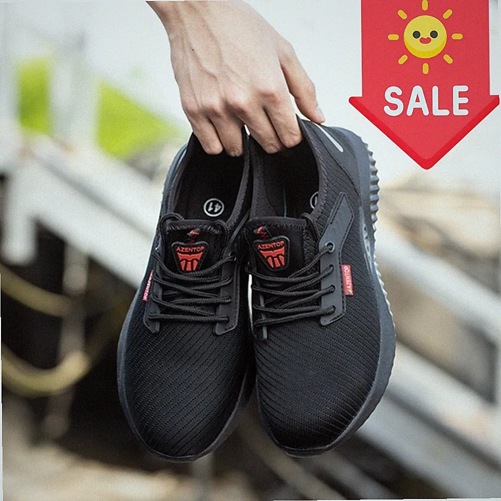 DE Arbeitsschuhe Leicht Stahlkappe Sicherheitsschuhe Sport Sneaker Herren Damen