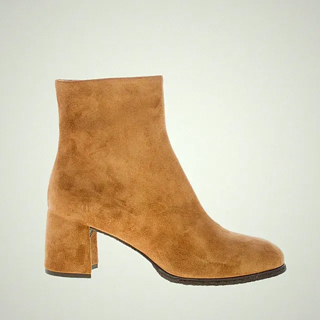 DEL CARLO Damen Schuhe Stiefelette Holly Wildleder Eiche mit Reißverschluss Parasohle