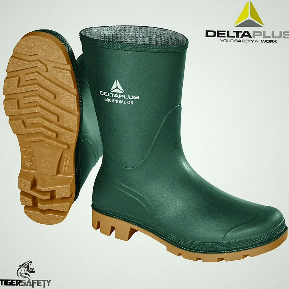 Delta Plus Boden Mc Grün PVC Halb Höhe Gummistiefel Wade Kurz Gummistiefel