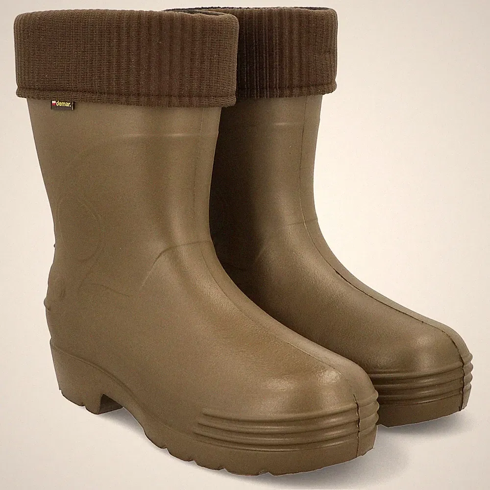 DEMAR FARMER leichte EVA Gummistiefel Thermostiefel gefüttert Khaki