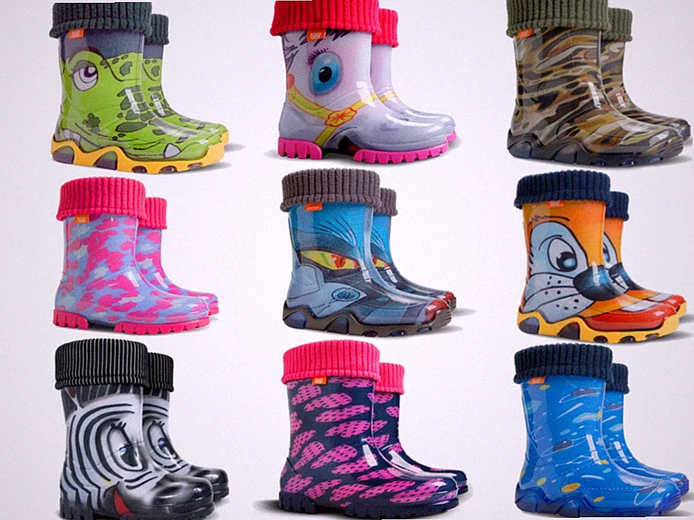 DEMAR Gefüttert Gummistiefel Kinder Regenstiefel mit Innensocken Stiefel NEU