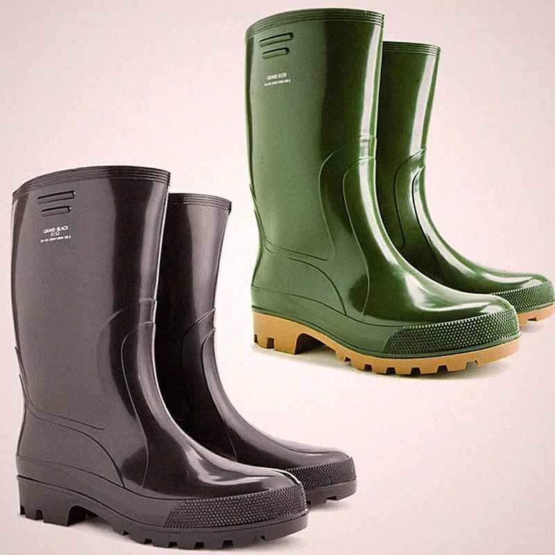 Demar GRAND Grün Schwarz Gummistiefel Regenstiefel Garten Freizeit Schuhe PVC