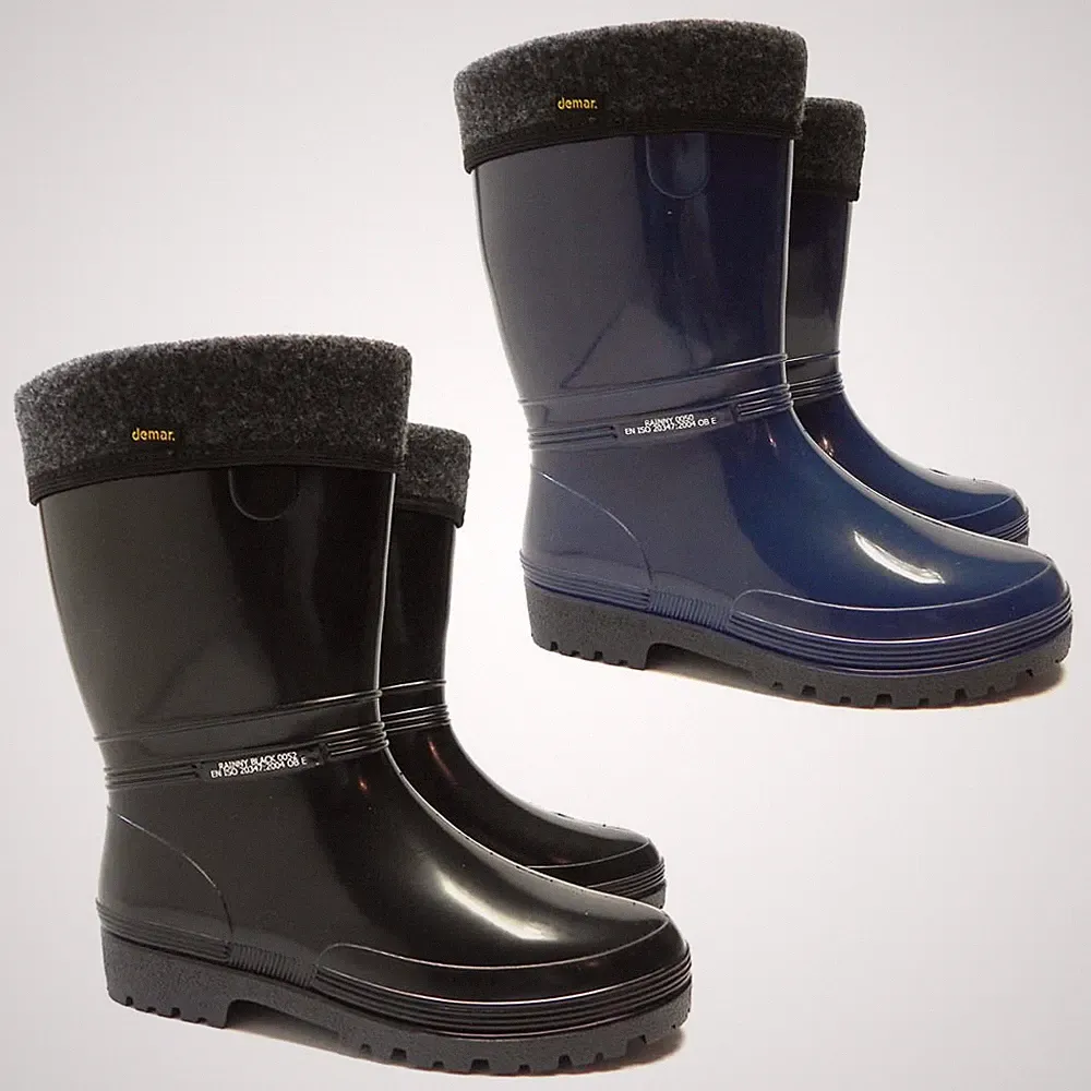 DEMAR Gummistiefel gefüttert Regenstiefel mit FILZ Stiefelsocken RAINNY LUX