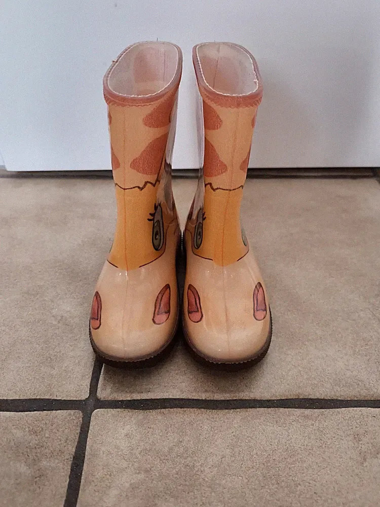 Demar Kinder Gummistiefel Gr. 24 25 Giraffe Gelb Regenstiefel Pfütze