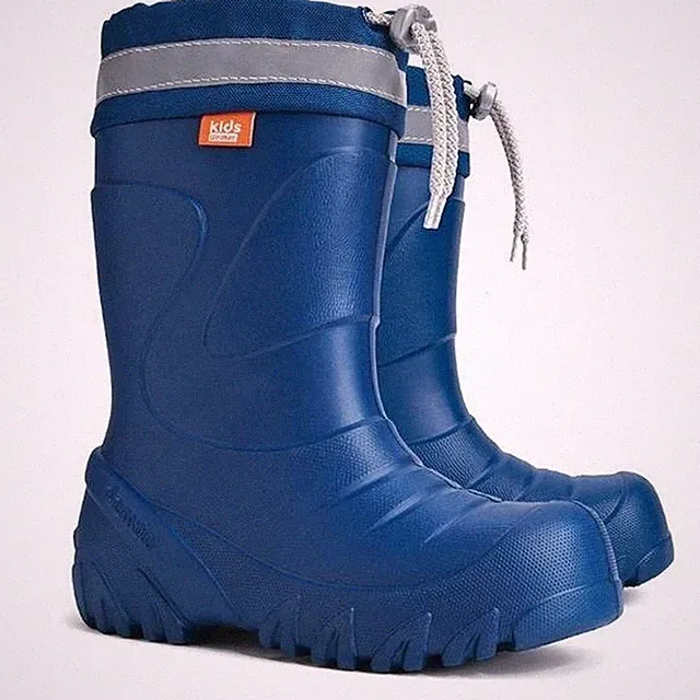 DEMAR Kinder Gummistiefel Regenstiefel isolierte EVA Gr. 22-35(MMT-S-Dunkelblau)