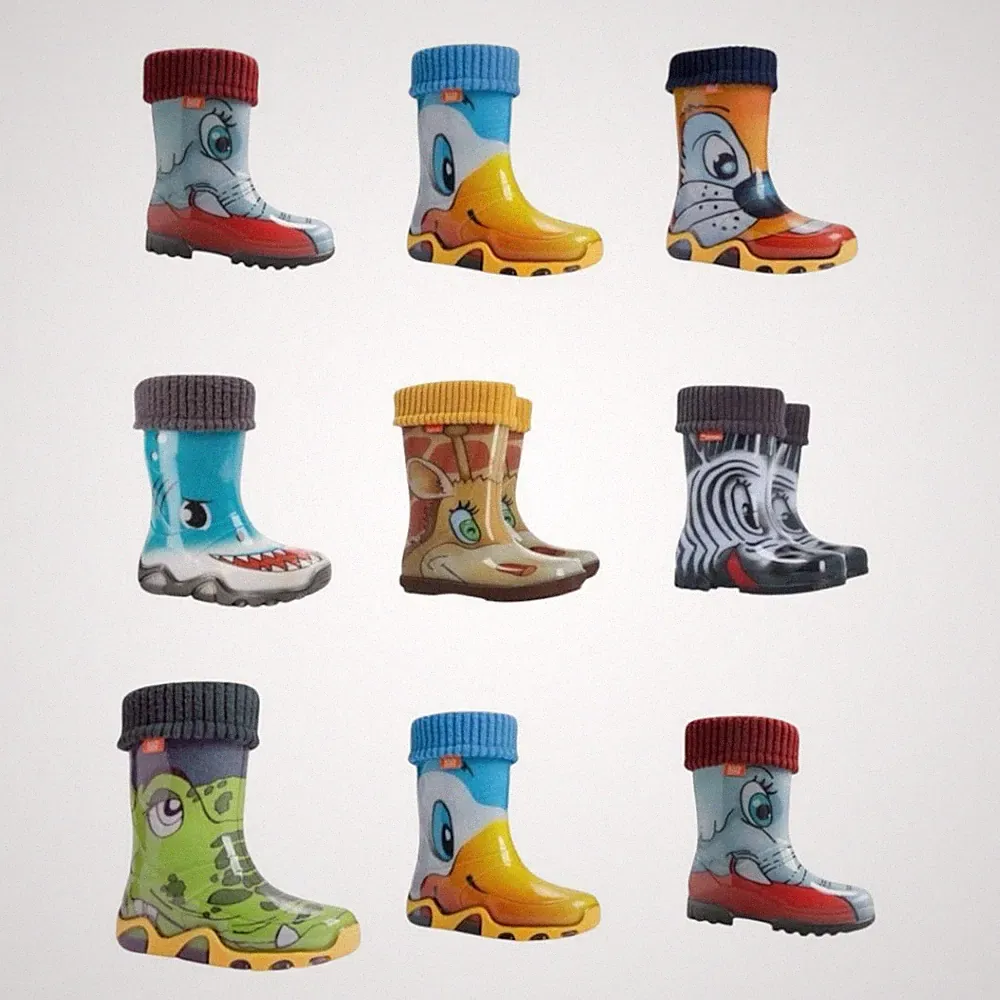 Demar Kinder Gummistiefel Regenstiefel Jungen Mädchen mit Stiefelsocken