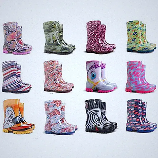 DEMAR Kinder Jungen Mädchen Gummistiefel Regenstiefel TWISTER PRINT