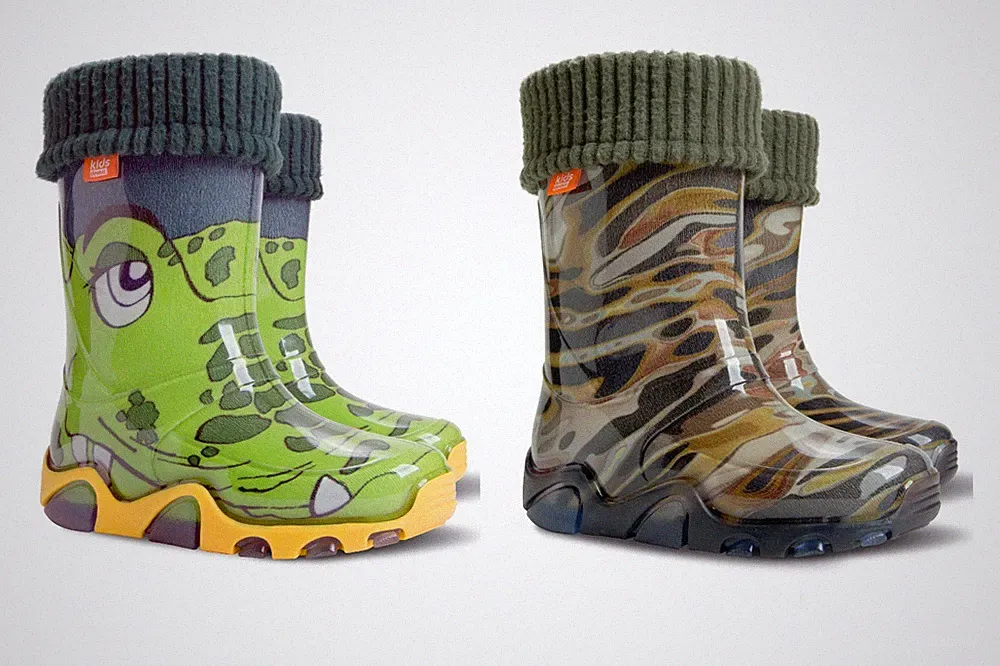 DEMAR kinder leichte Jungen Mädchen Thermostiefel Gummistiefel gefüttert