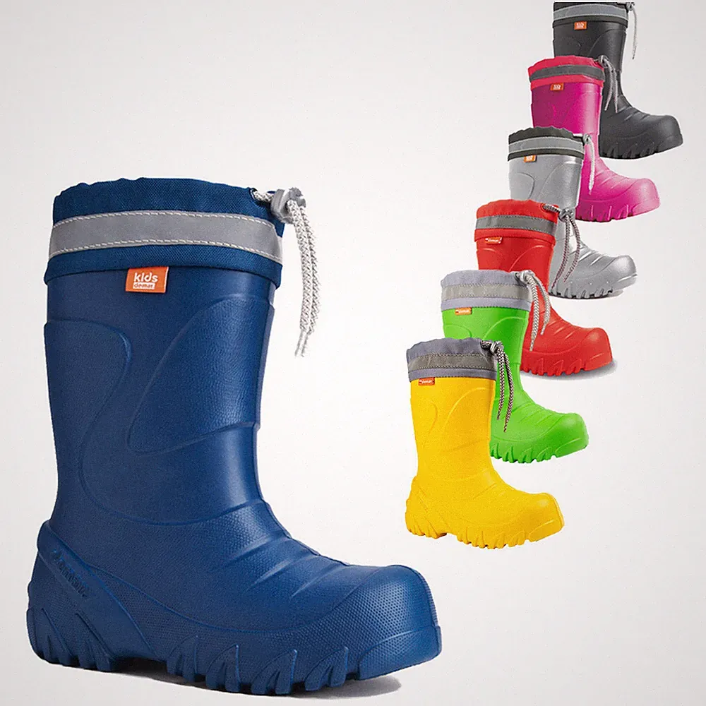 DEMAR leichte EVA Gummistiefel gefüttert mit Stiefelsocken Winterstiefel MMT-S