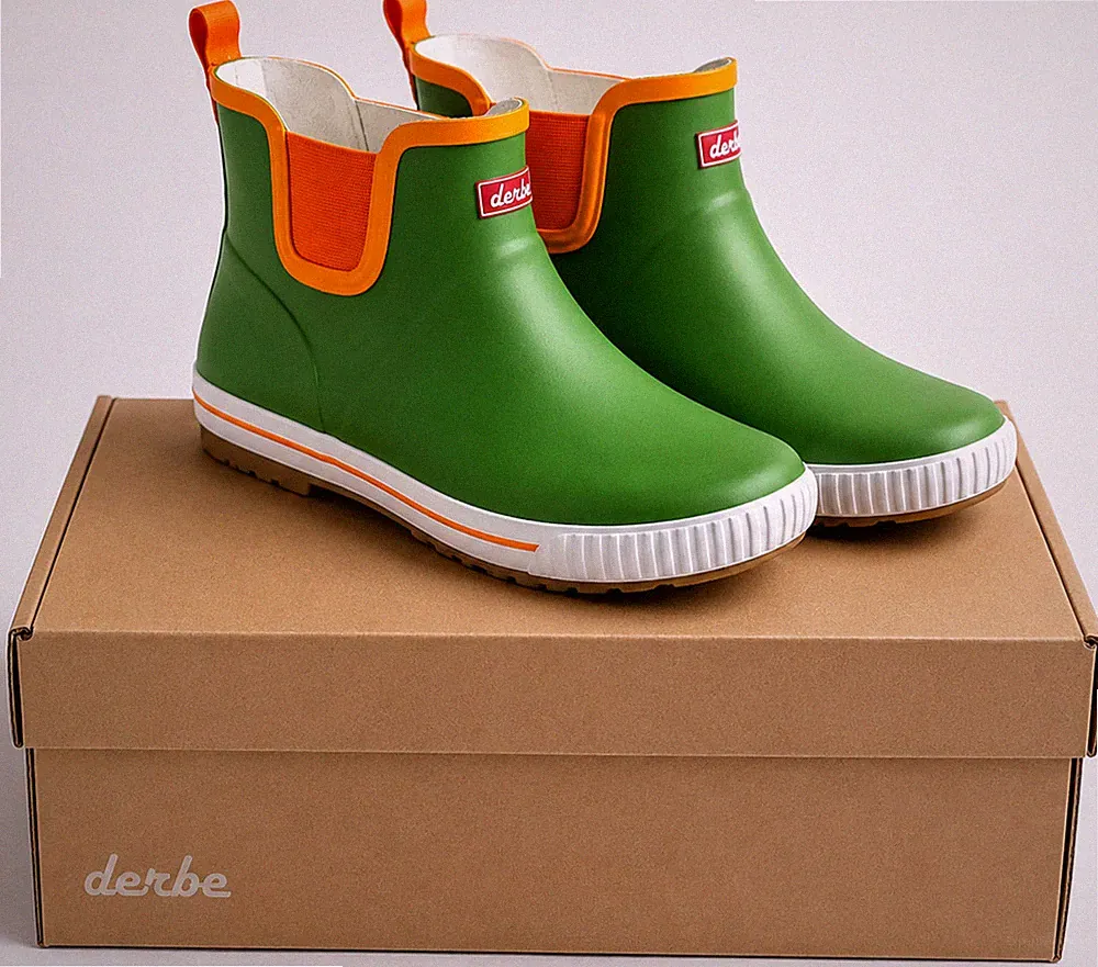 Derbe Wattpuuschen Pelz, Cactus/Sun Orange Gummistiefel 41 neu