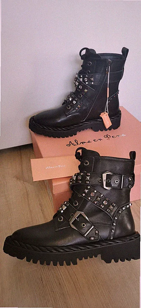 Designer Alma en Pena unglaublich schöne echt Leder Stiefel Boots Gr 37-37,5 NEU