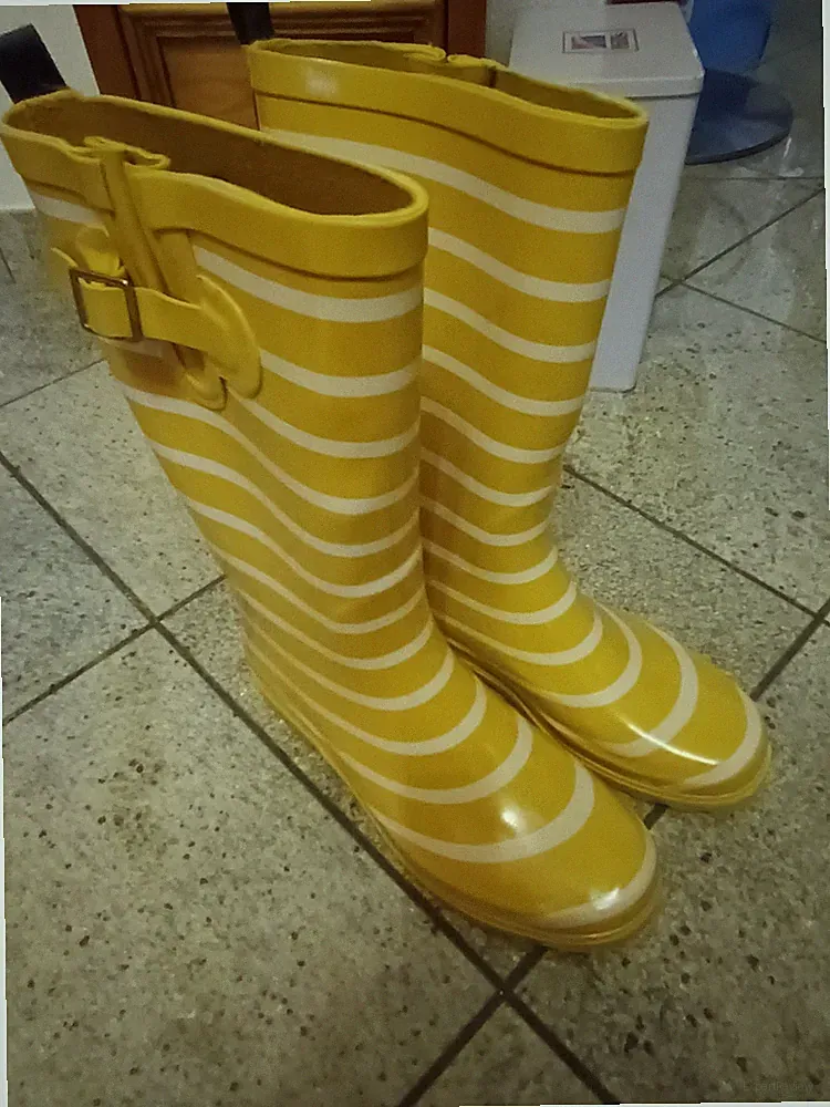 Designer Gummistiefel, rubber boots, gelb/Weiß, Größe 39von my Toys in Berlin