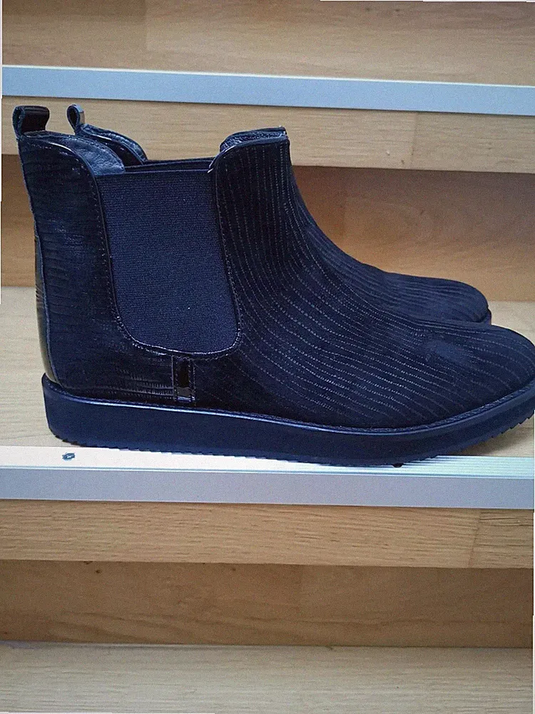 Di Capolavori, Stiefelletten, Chalsea Boots, Wildleder, Gr. 40, Schwarz, Neu