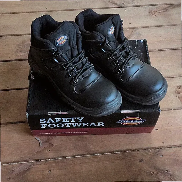 Dickies Fury Herren Arbeitsstiefel UK 6 EU 40 Schwarz Stahlkappe Leder Schwarz