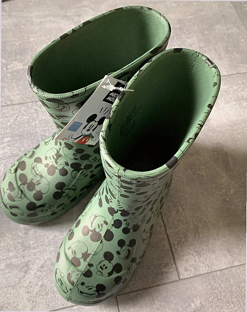 Disney Mickey Maus Unisex Kinder Gummistiefel Grün/Schwarz wasserdicht EU 26