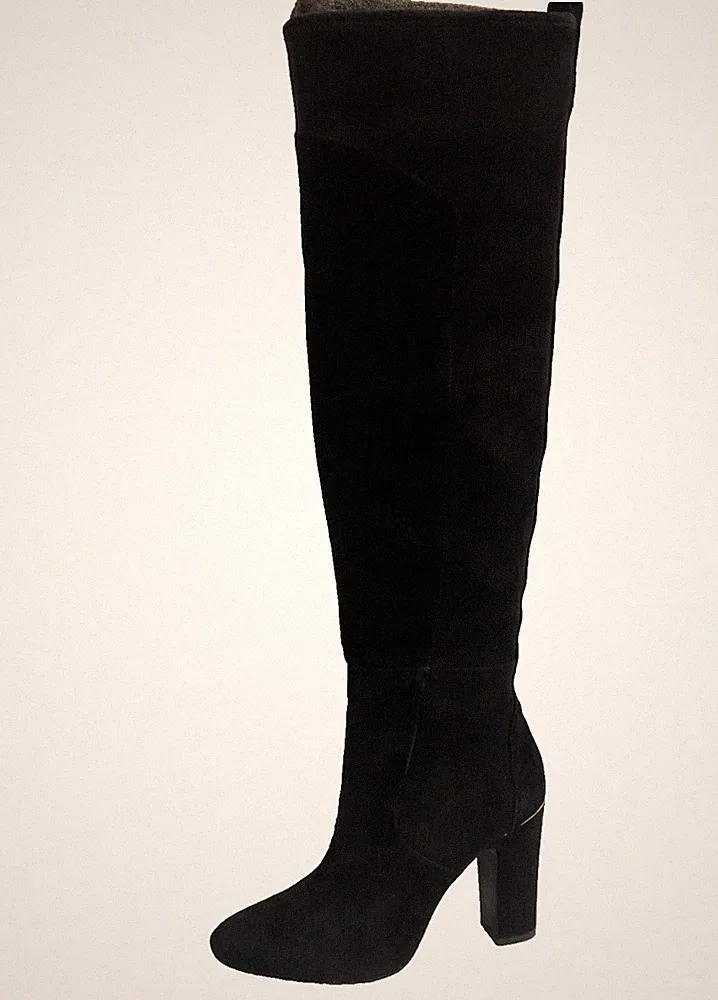 DKNY OVER KNEE BLACK BOOTS Damen UK4.5 Eu 37.5 US 7 M405+