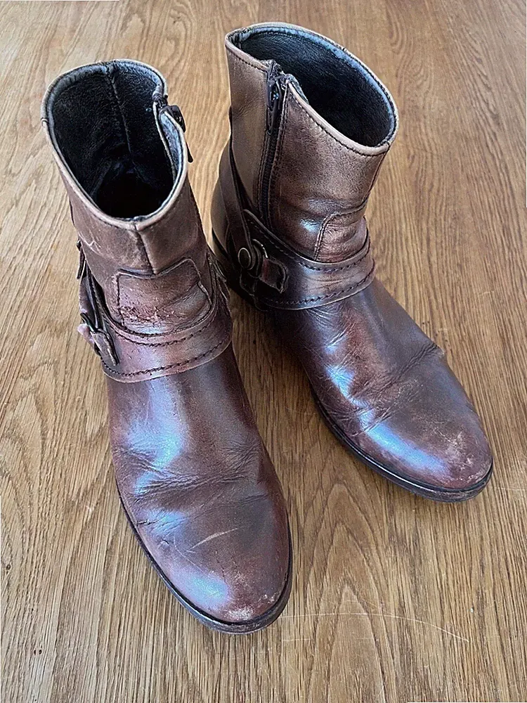 DMN Stiefel Stiefeletten Western Schnalle Boots Cowboy Gr. 38 Damen