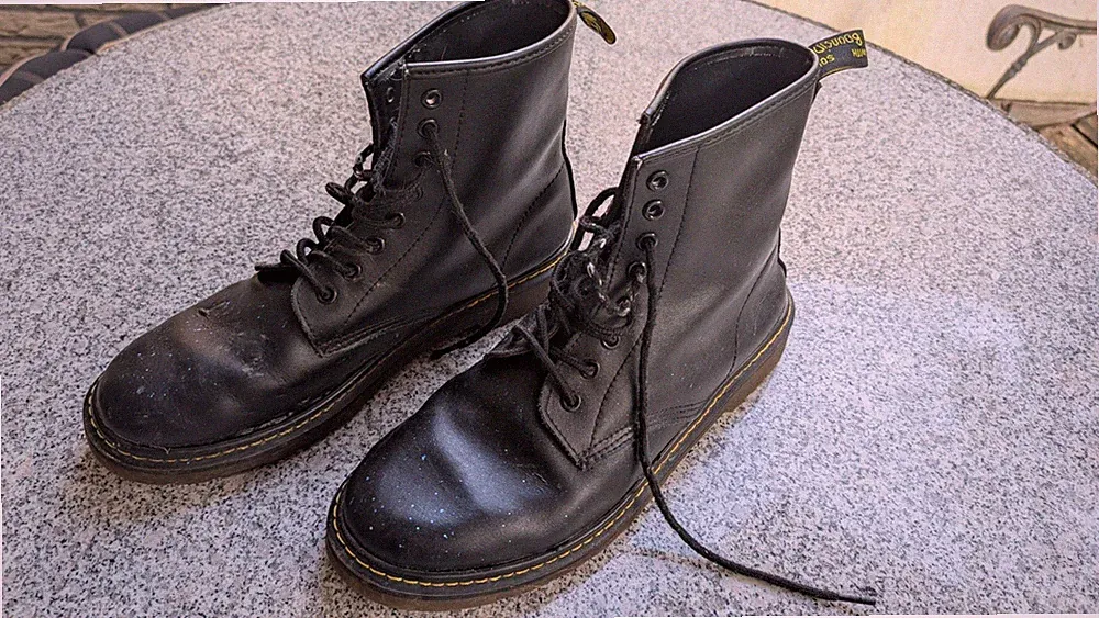 Doc Martens Boots schwarz Gr. 46 – stark gebraucht / defekt / zum Aufarbeiten