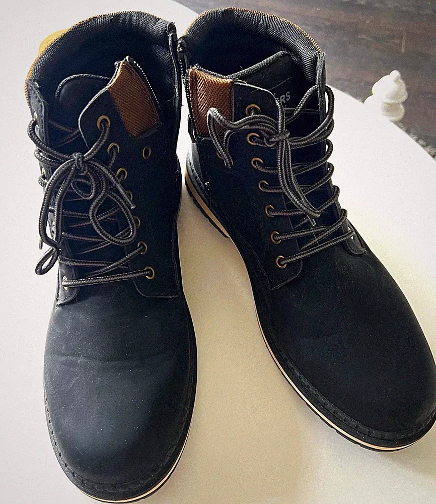 Dockers Herren Schnürstiefel Knöchel rutschfeste Gummisohle Schwarz/Braun