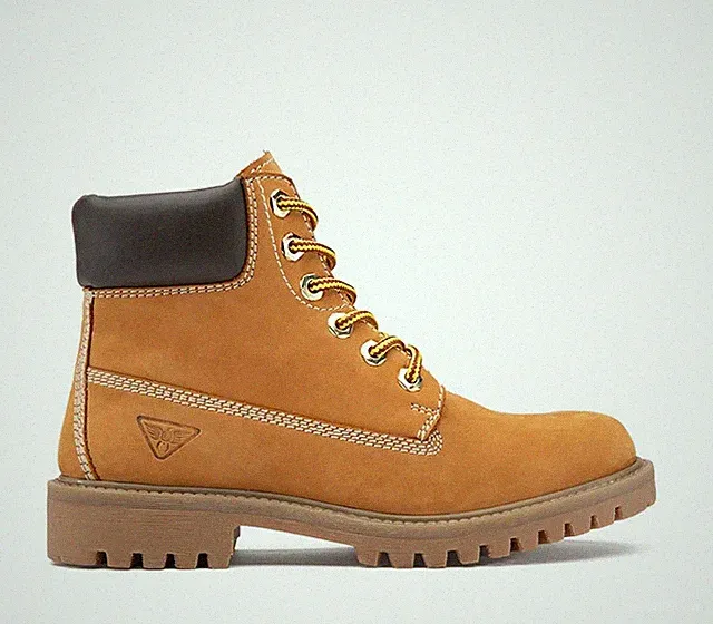 DOCKSTEPS - DAMEN SCHNÜRSTIEFELETTE - ROCK 7431 YELLOW LEATHER LINING